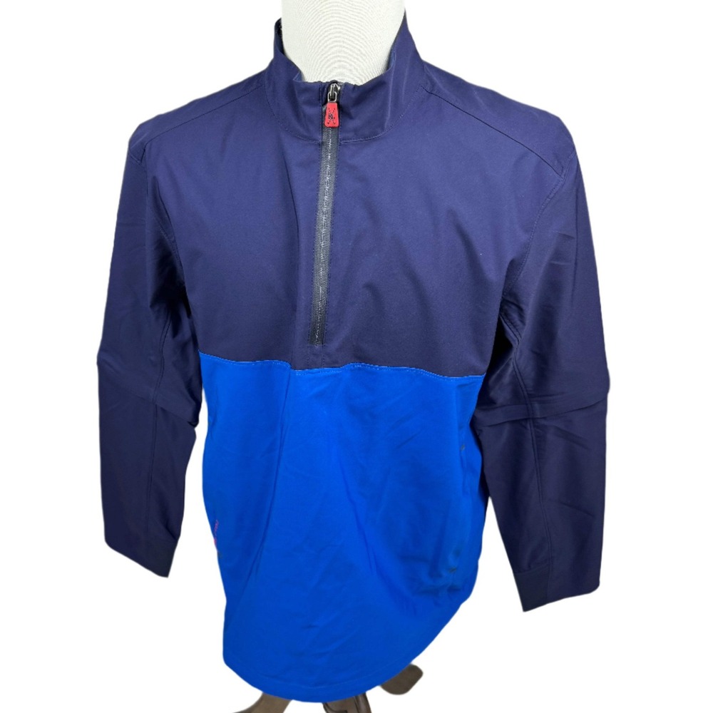 Polo Golf Ralph Lauren Mens Blue Convertible Sleeves Windbreaker Medium NEW